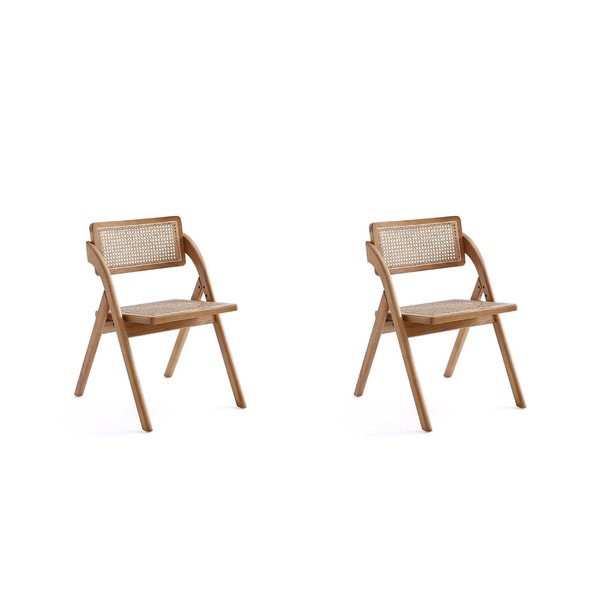 Manhattan Comfort Lambinet Folding Dining Chair in Nature Cane, Set of 2 DCCA07-NA